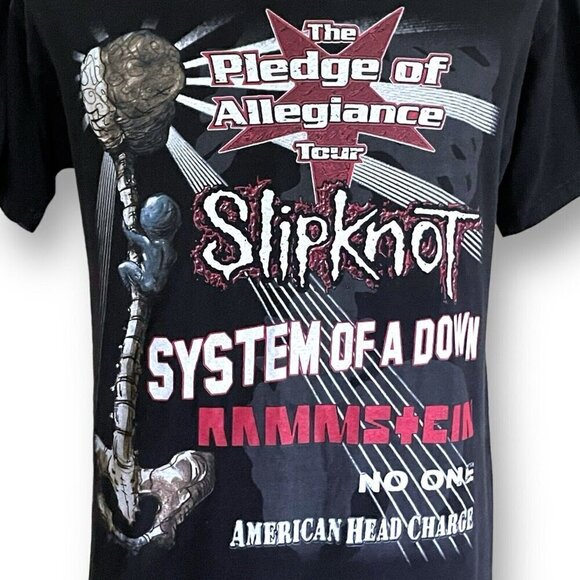 Vintage Slipknot Mens 2001 Tour T-Shirt Sz Large System Of A Down POA Rammstein - Picture 4 of 13